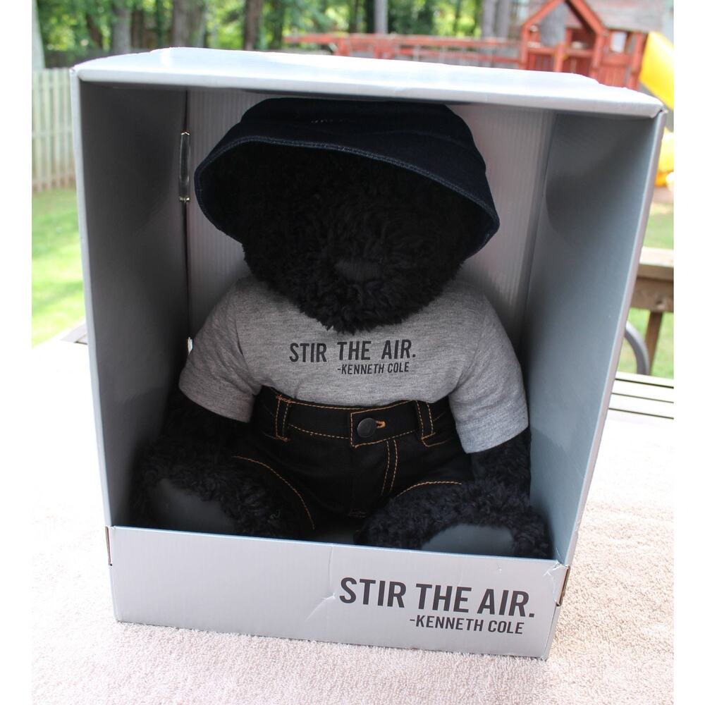 Kenneth Cole New York Plush Black Teddy Bear Stir The Air Stuffed Animal